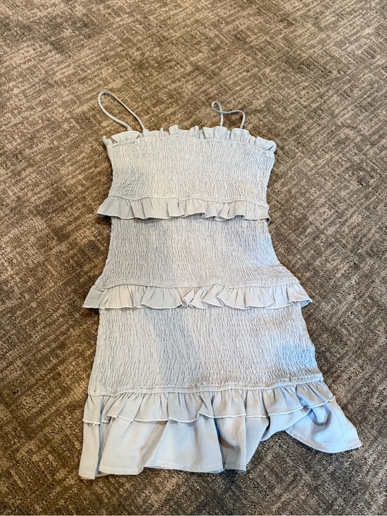 Hello Molly Dresses & Skirts - Hello Molly Light Blue Ruffle Mini Dress